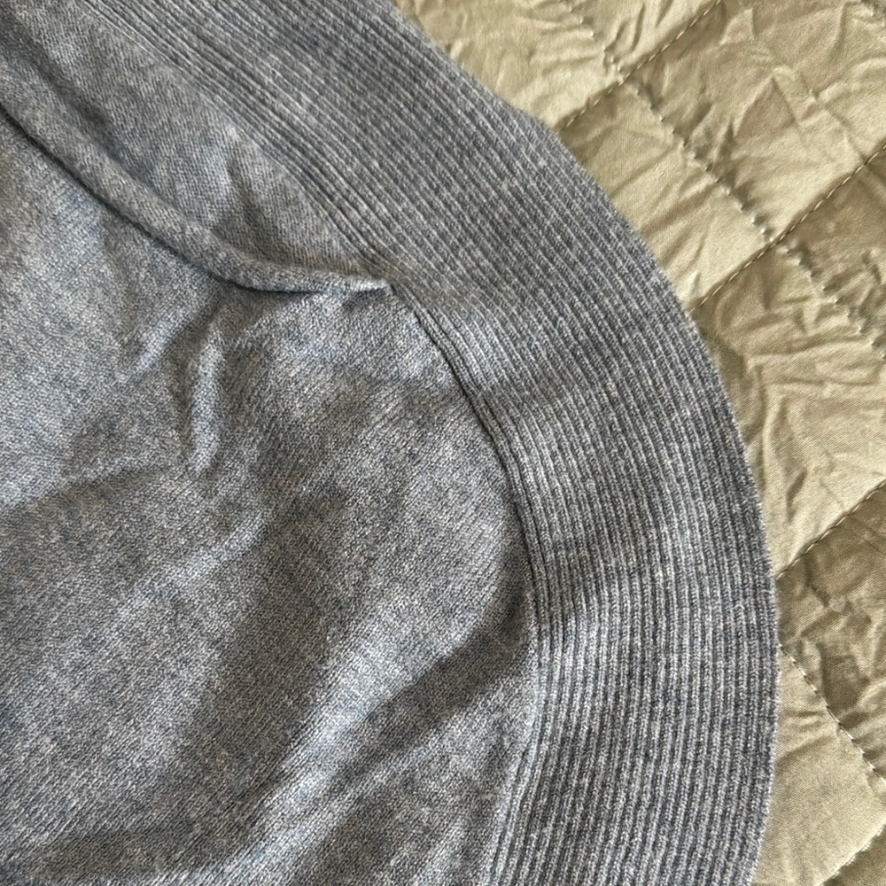 Charlie B. Heather Gray/Blueish Sweater with Lace-Up Cuffs - Picture 3 of 4